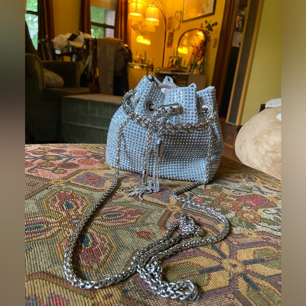 Silver evening bag